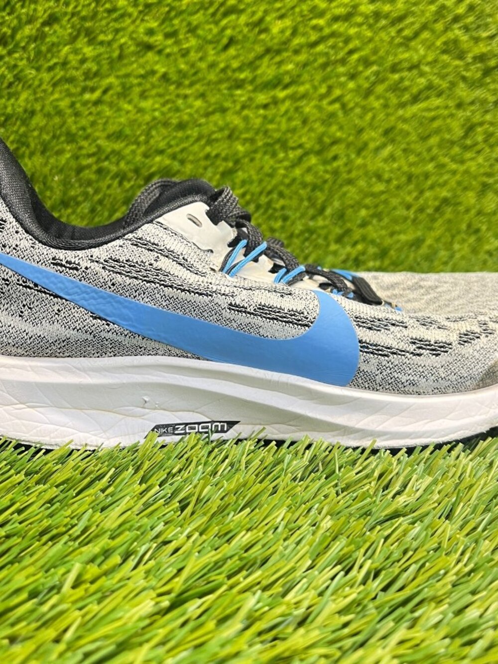 Nike Air Zoom Pegasus 36 Boys Size 4.5Y Gray Blue Running Walking Shoes Sneakers